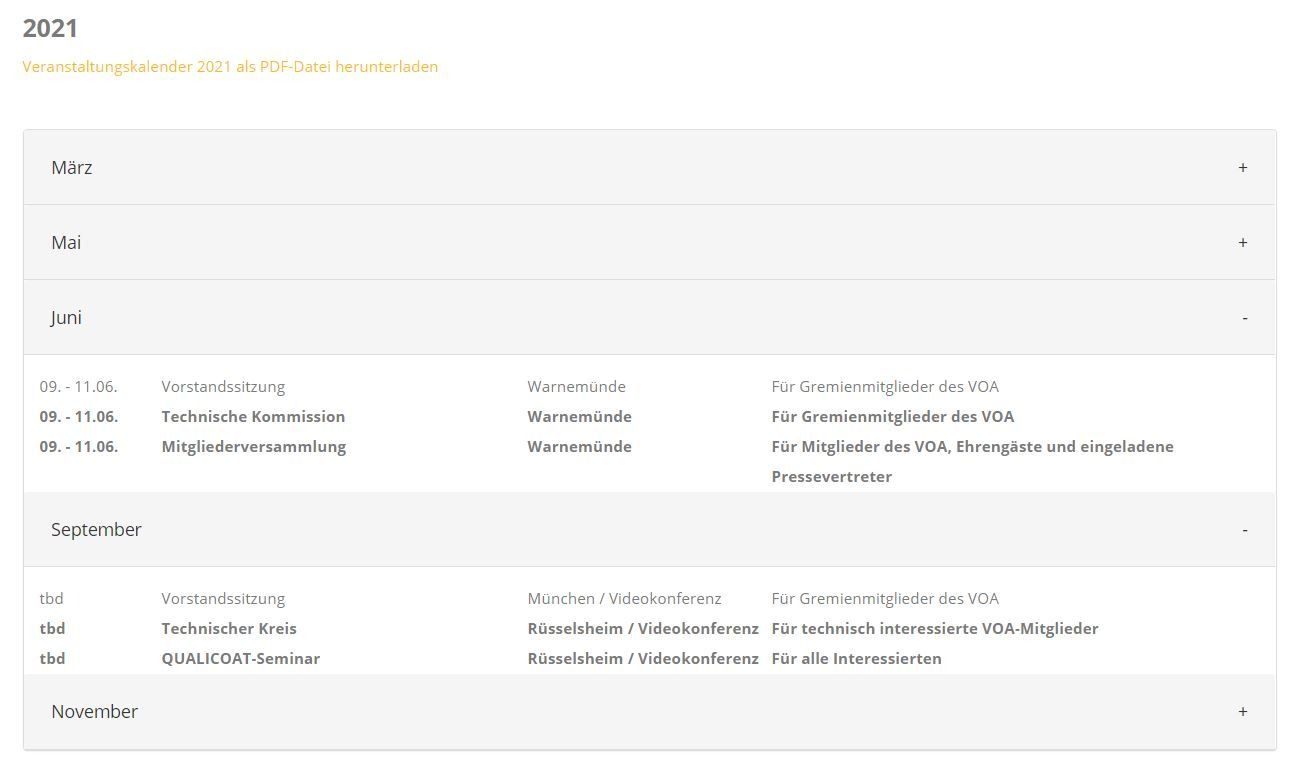 Veranstaltungskalender