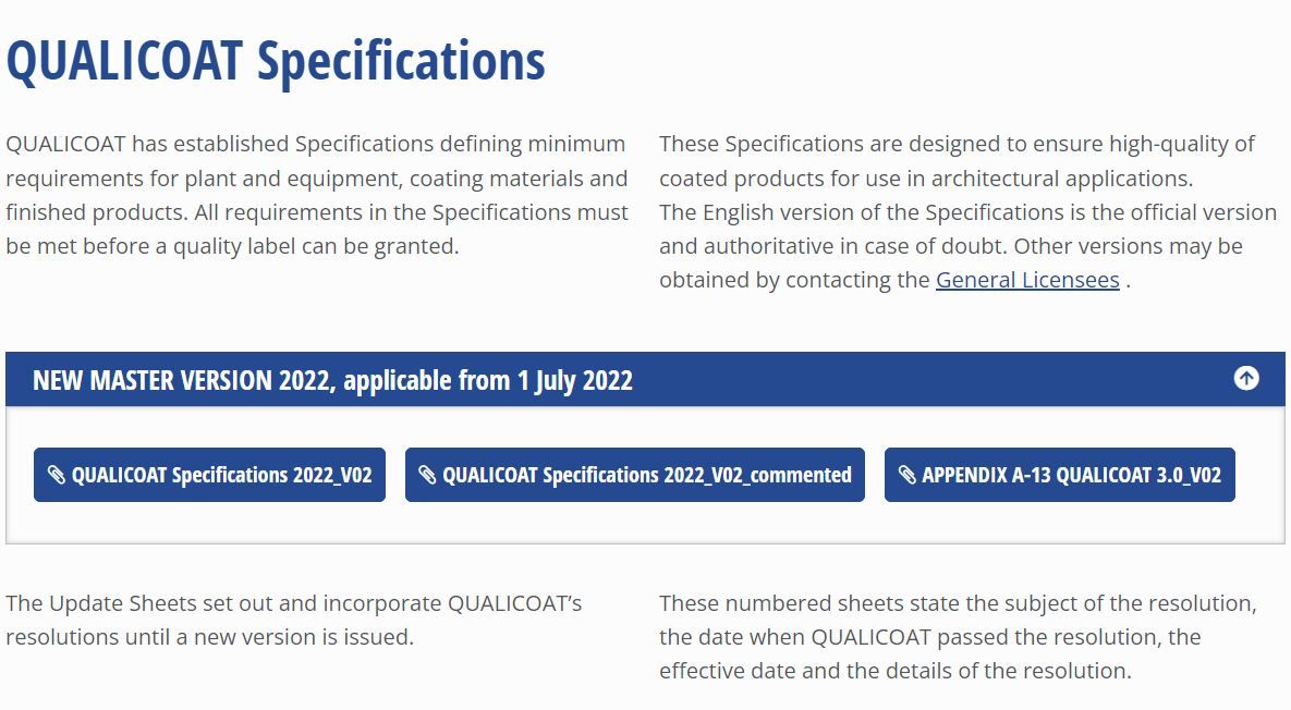 QUALICOAT Specifications
